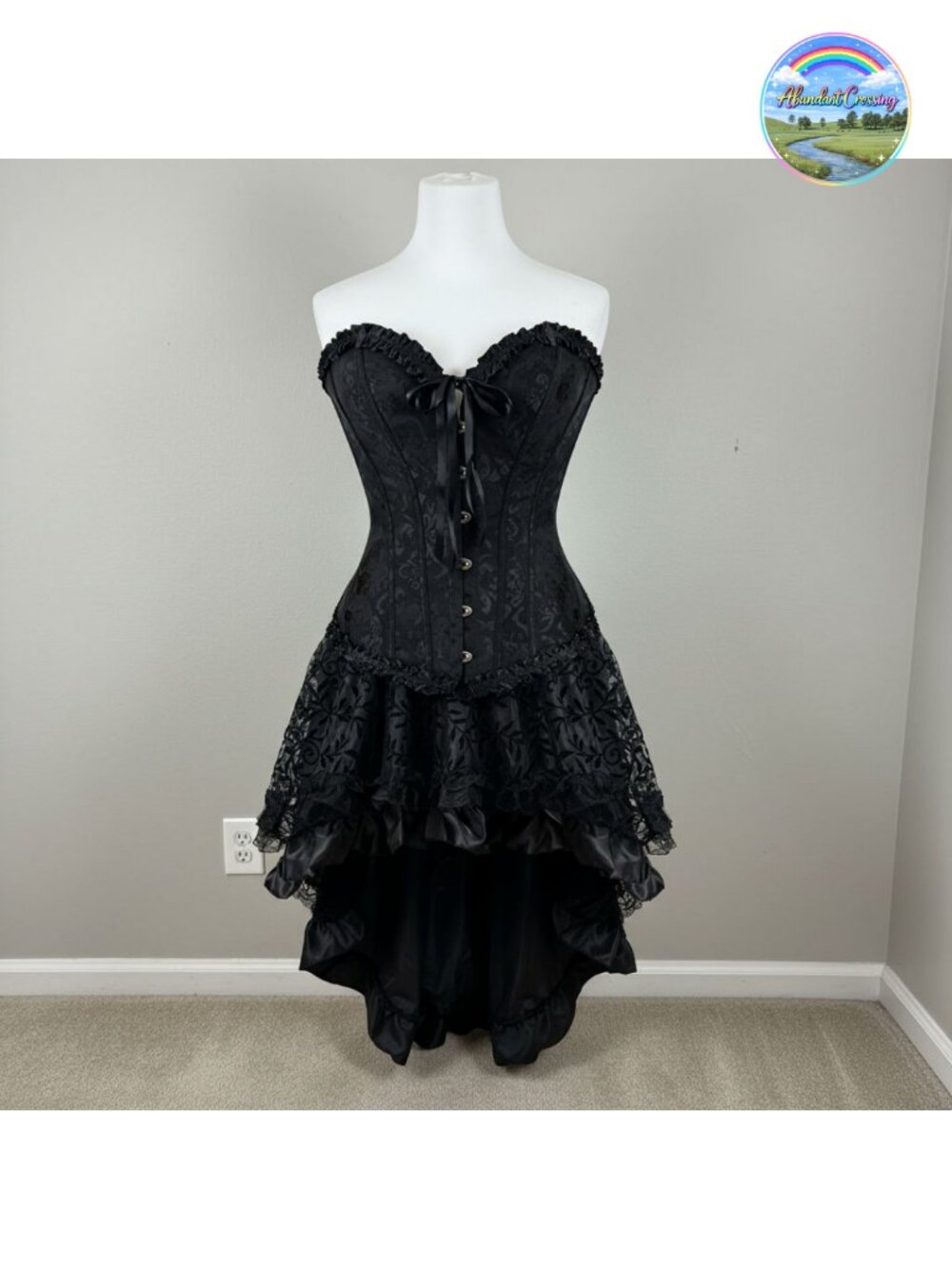 Steampunk Corset Skirt Set Lace Up Back Halloween Renaissance Costume